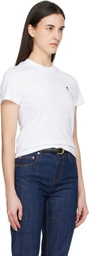 AMI Paris White Cotton Ami de Coeur Cropped T-shirt