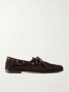 TOM FORD - Theo Suede Boat Shoes - Brown
