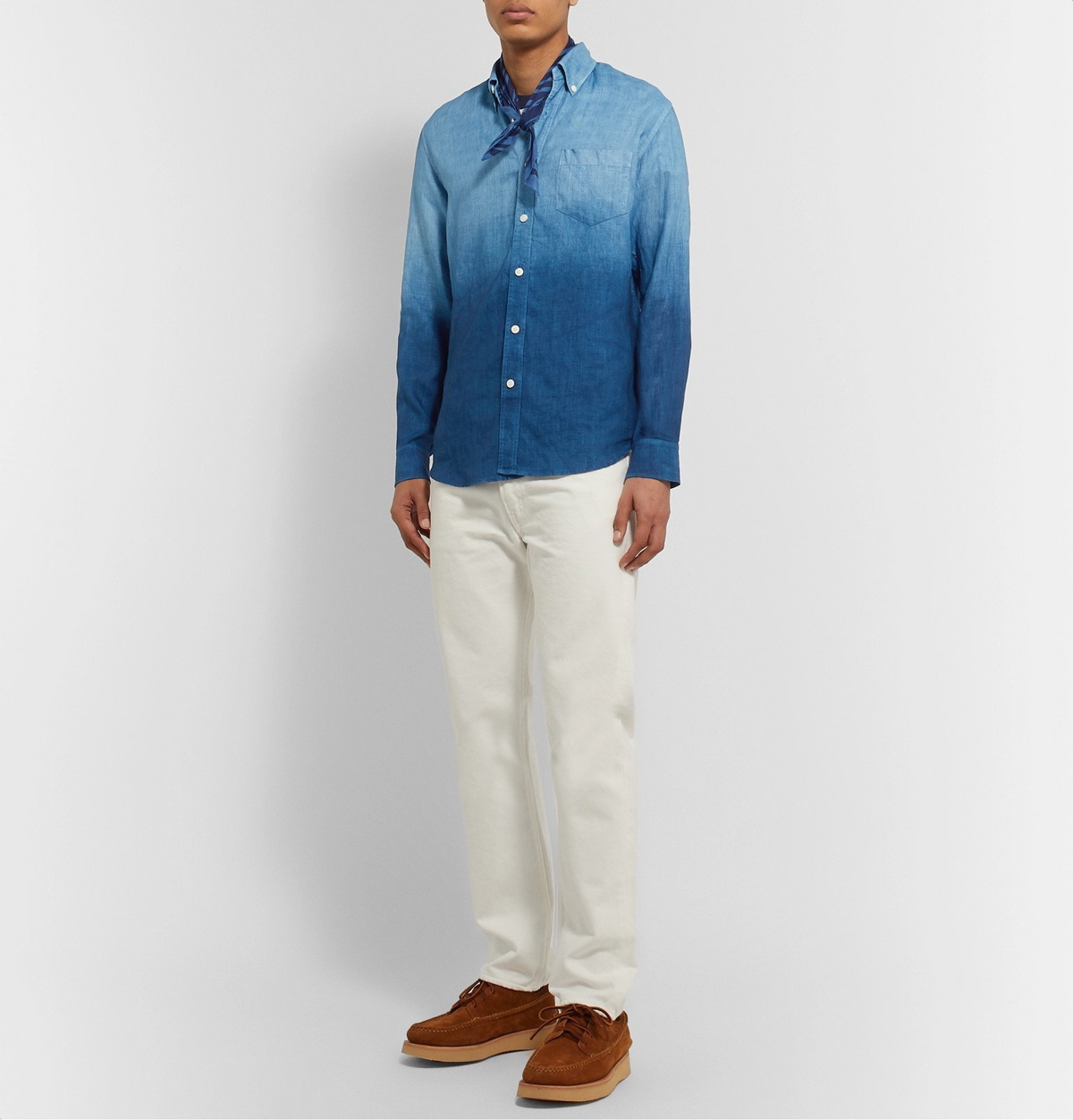 Chambray Camp Shirt in Bleached Indigo