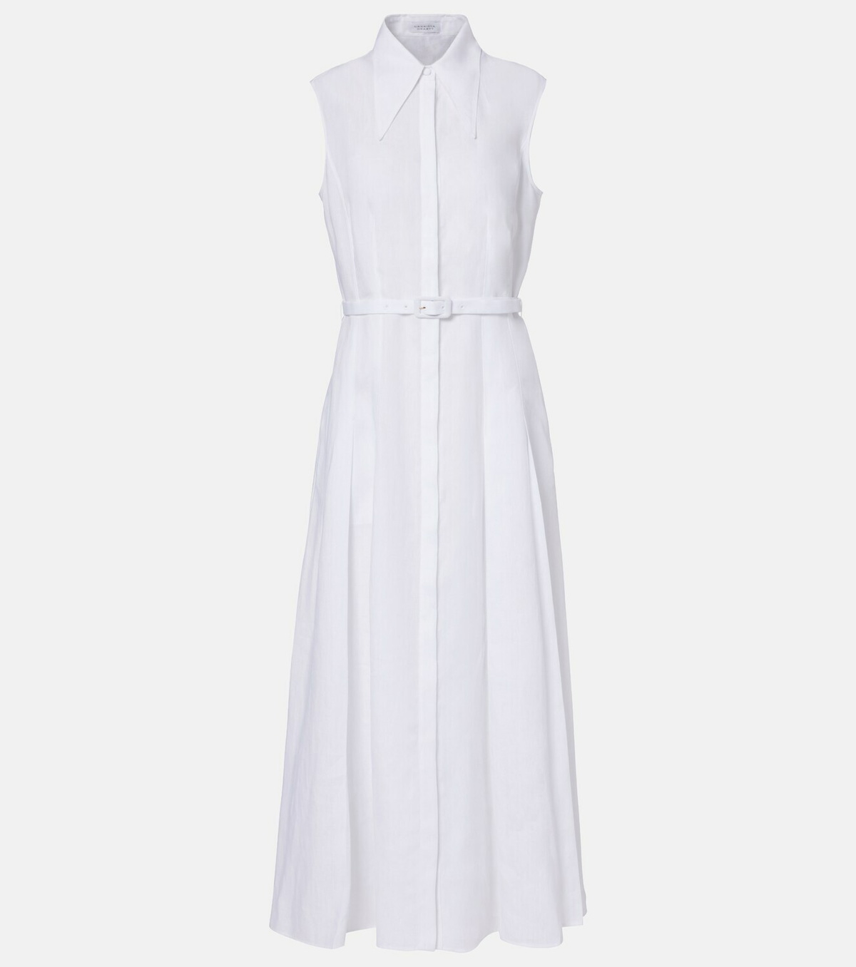 Gabriela Hearst Durand belted linen shirt dress