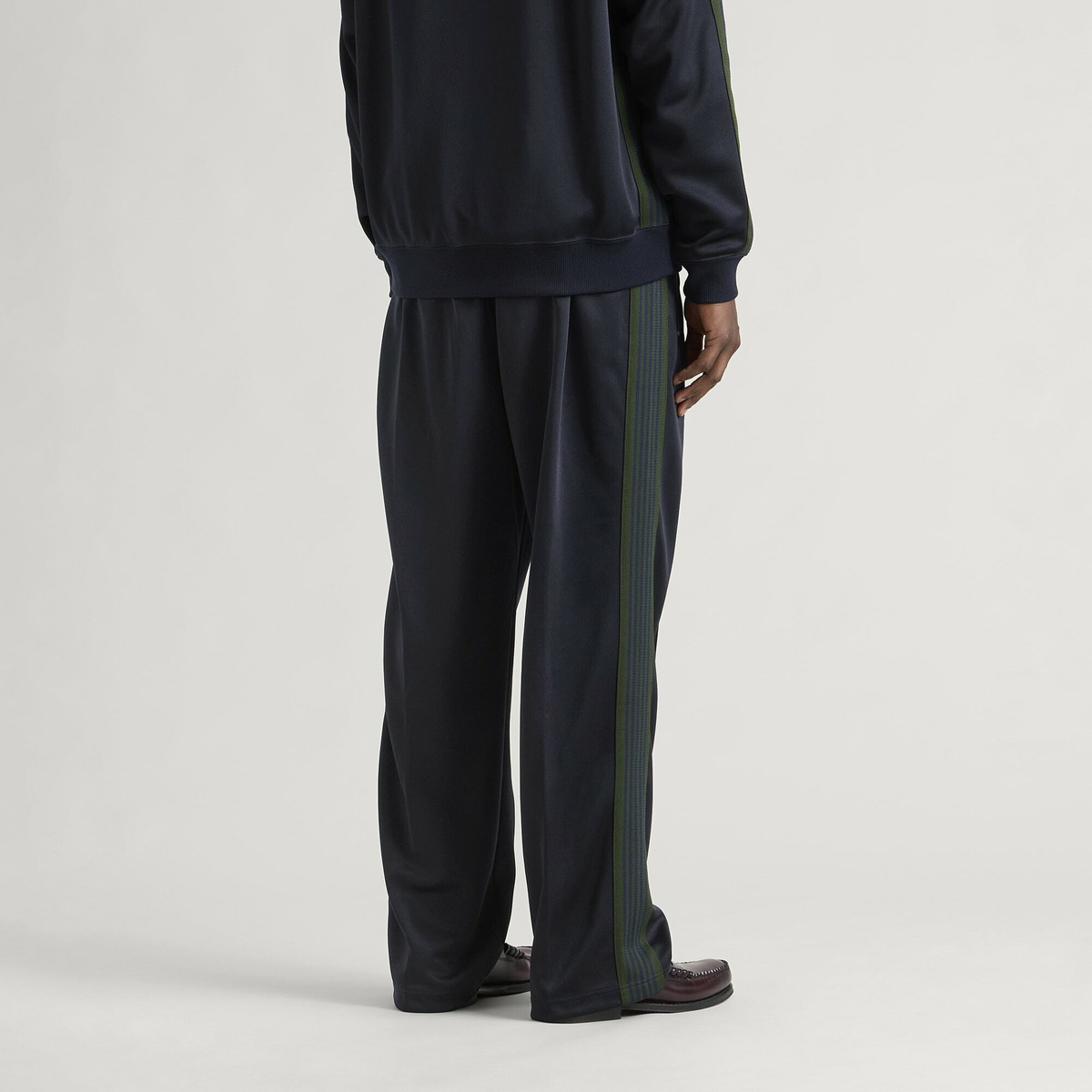 Needles Men's Poly Smooth Track Pants in Navy