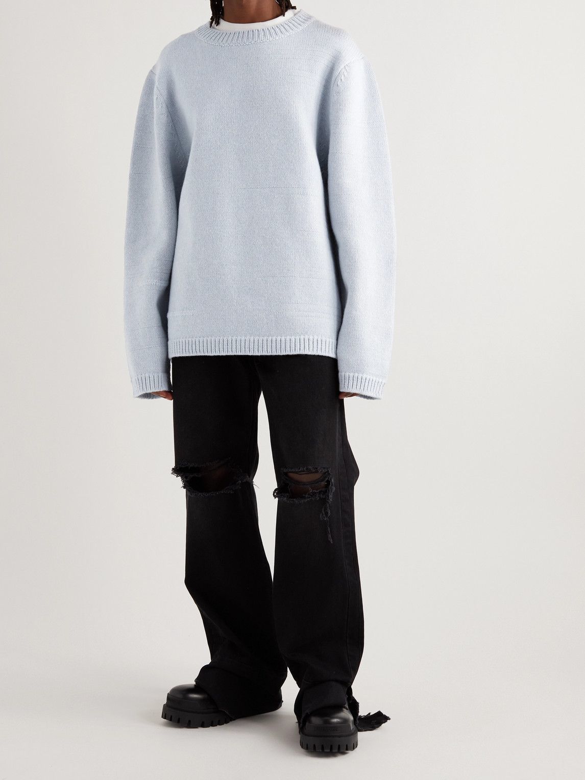 Raf Simons - Oversized Merino Wool Sweater - Blue Raf Simons