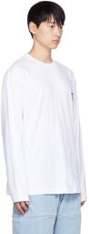 Wooyoungmi White Embroidered Long-Sleeve T-Shirt