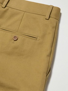 Loro Piana - City Tapered Pleated Cotton-Twill Chinos - Brown