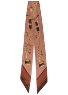 Chloe Paddington Slim Printed Silk Scarf - Brown - One Size