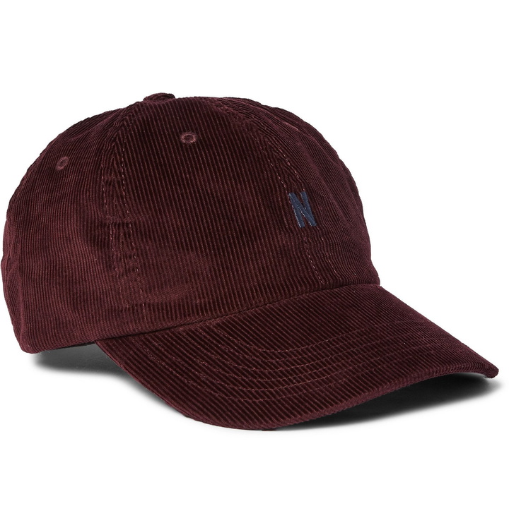 Photo: Norse Projects - Logo-Embroidered Cotton-Corduroy Baseball Cap - Burgundy