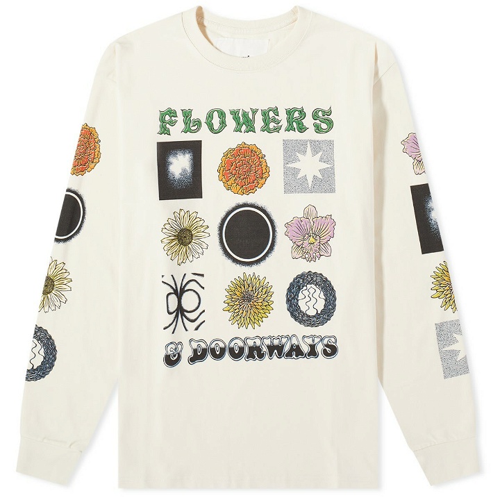 Photo: Story mfg. Men's Flowers & Doorways Grateful Long Sleeve T-Shirt in Flowers/Doorways