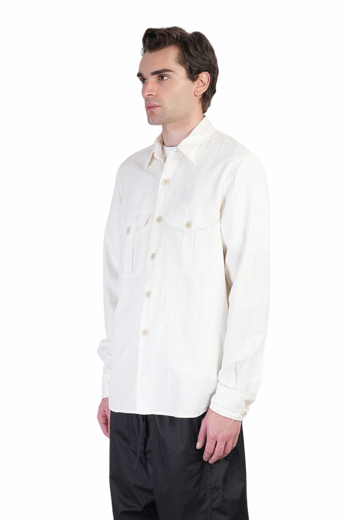 Aspesi Glenn Shirt In Beige Linen