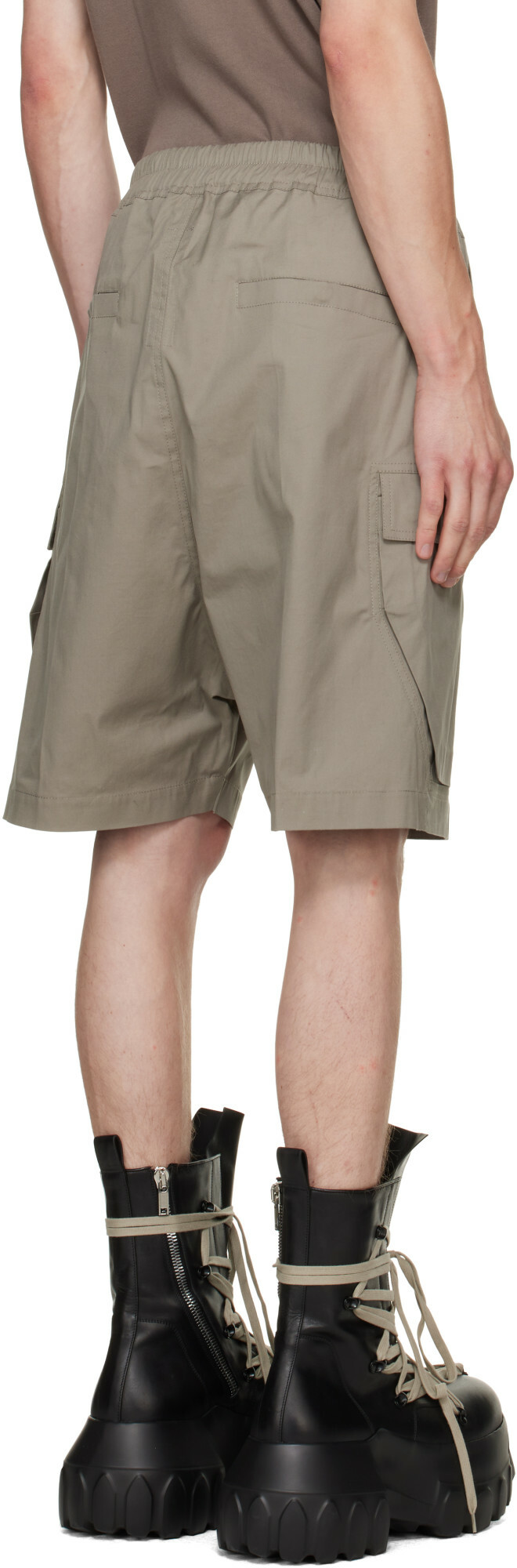 Rick Owens Gray Tower Cargobela Shorts