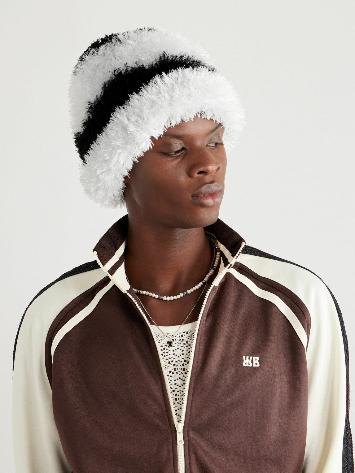 Nicholas Daley - Oversized Striped Brushed-Knit Beanie