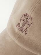 Brunello Cucinelli - Leather-Trimmed Suede Baseball Cap - Brown