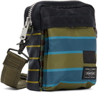 Paul Smith Blue & Khaki Porter-Yoshida & Co. Striped X Body Bag