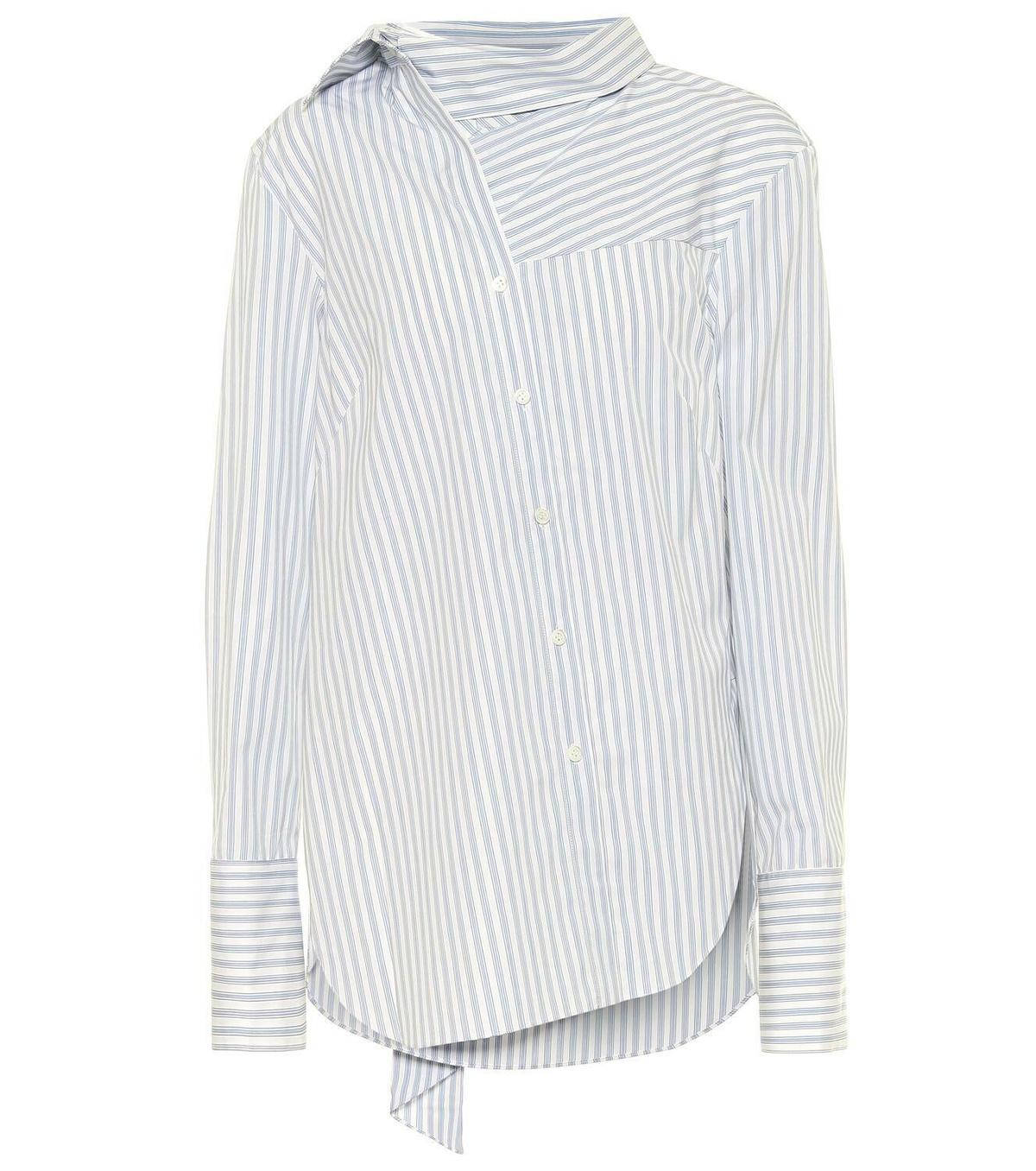 Monse Tie-neck striped cotton shirt