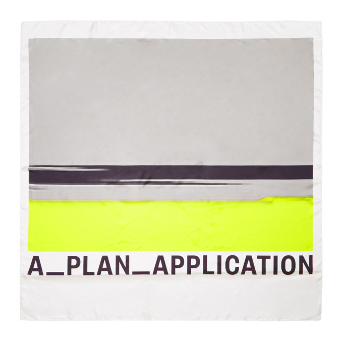 Photo: A-Plan-Application Grey and Yellow Silk Logo Scarf