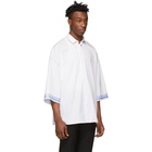 Haider Ackermann White and Blue Cotton Shirt