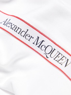 ALEXANDER MCQUEEN - Slim-Fit Logo Webbing-Trimmed Loopback Cotton-Jersey Hoodie - White