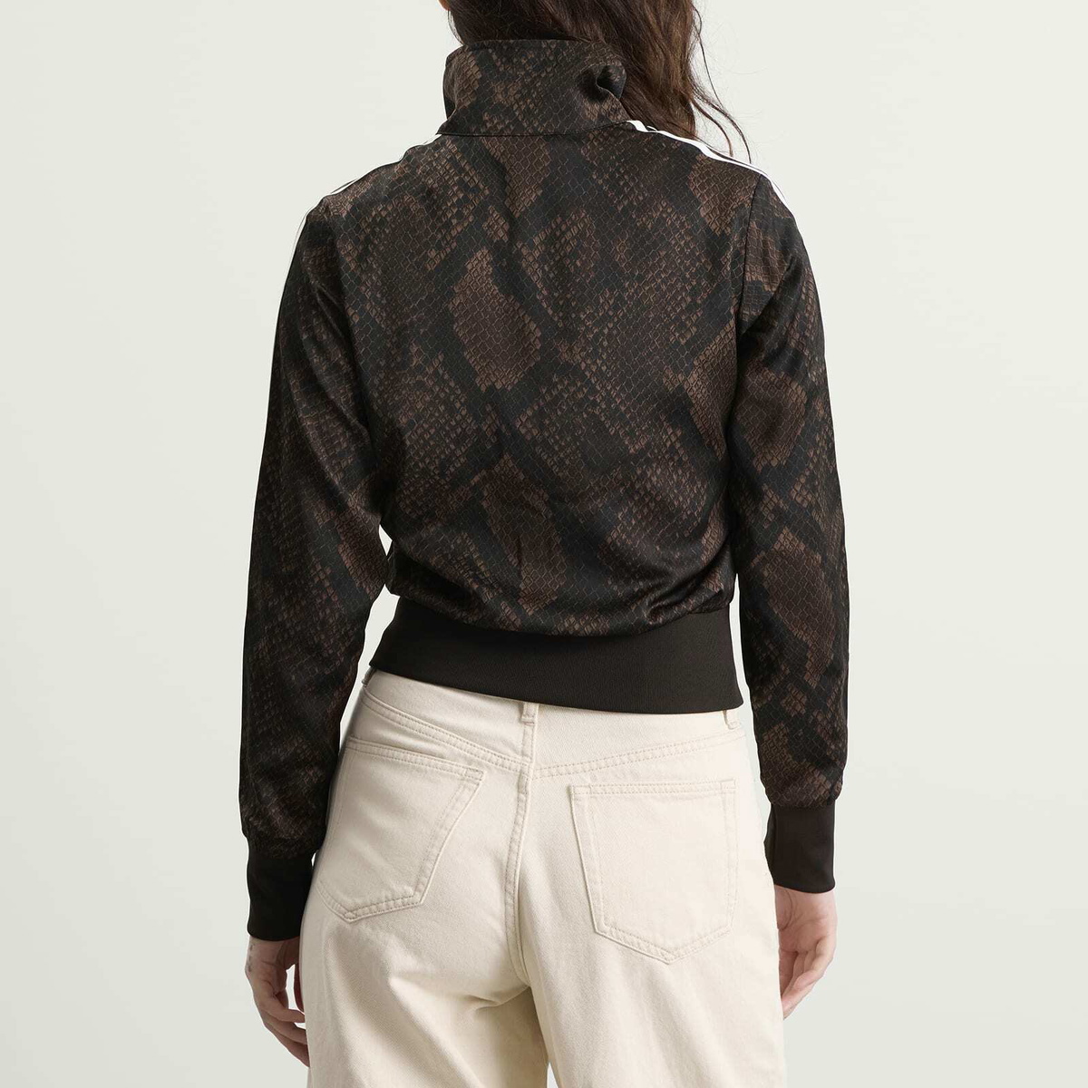 Adidas Women's Satin Firebird Track Top in Earth Strata/Aurora Coffee