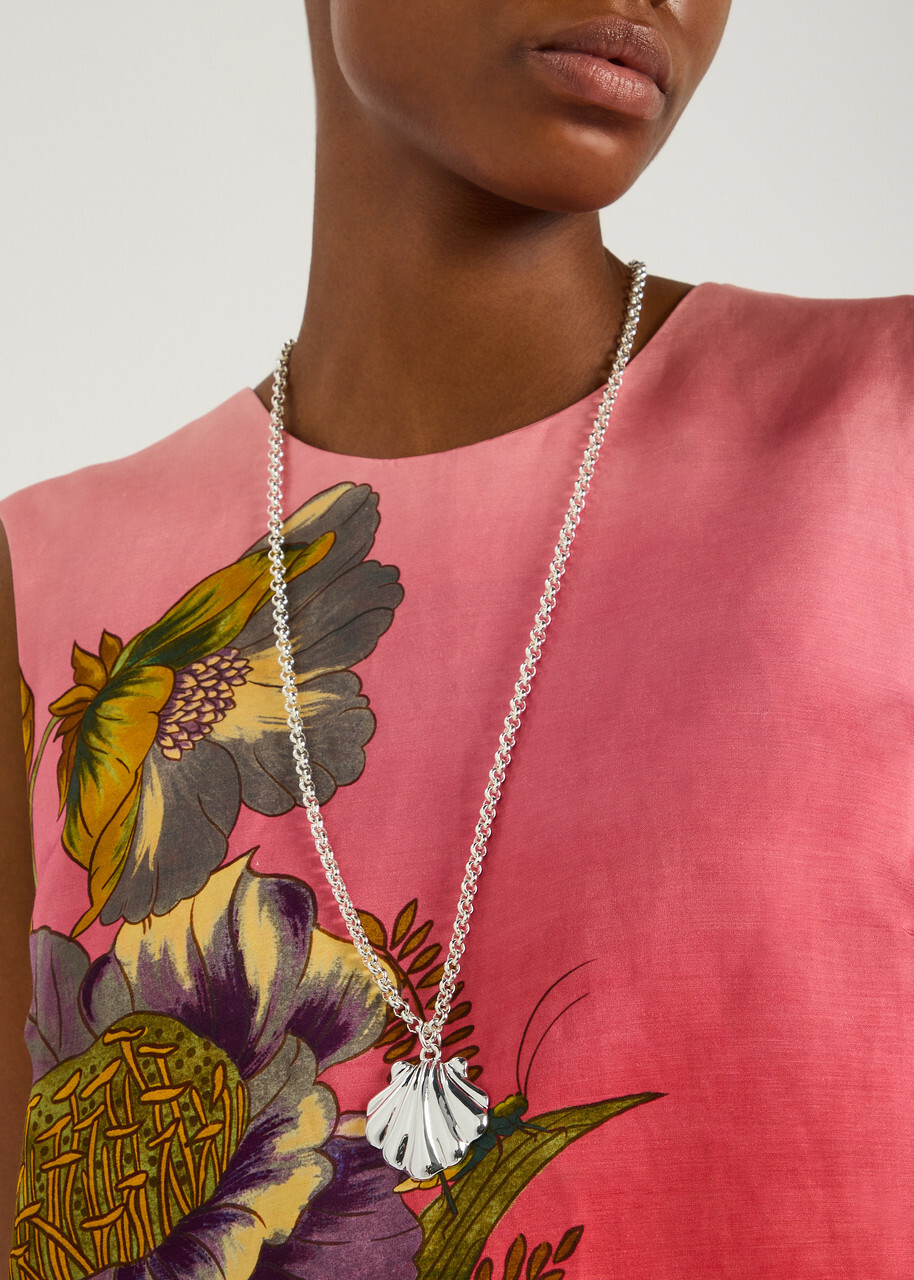 Timeless Pearly Shell Sterling Silver Necklace - One Size