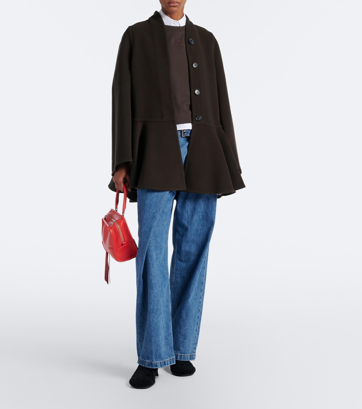 Loewe Peplum wool and cashmere coat