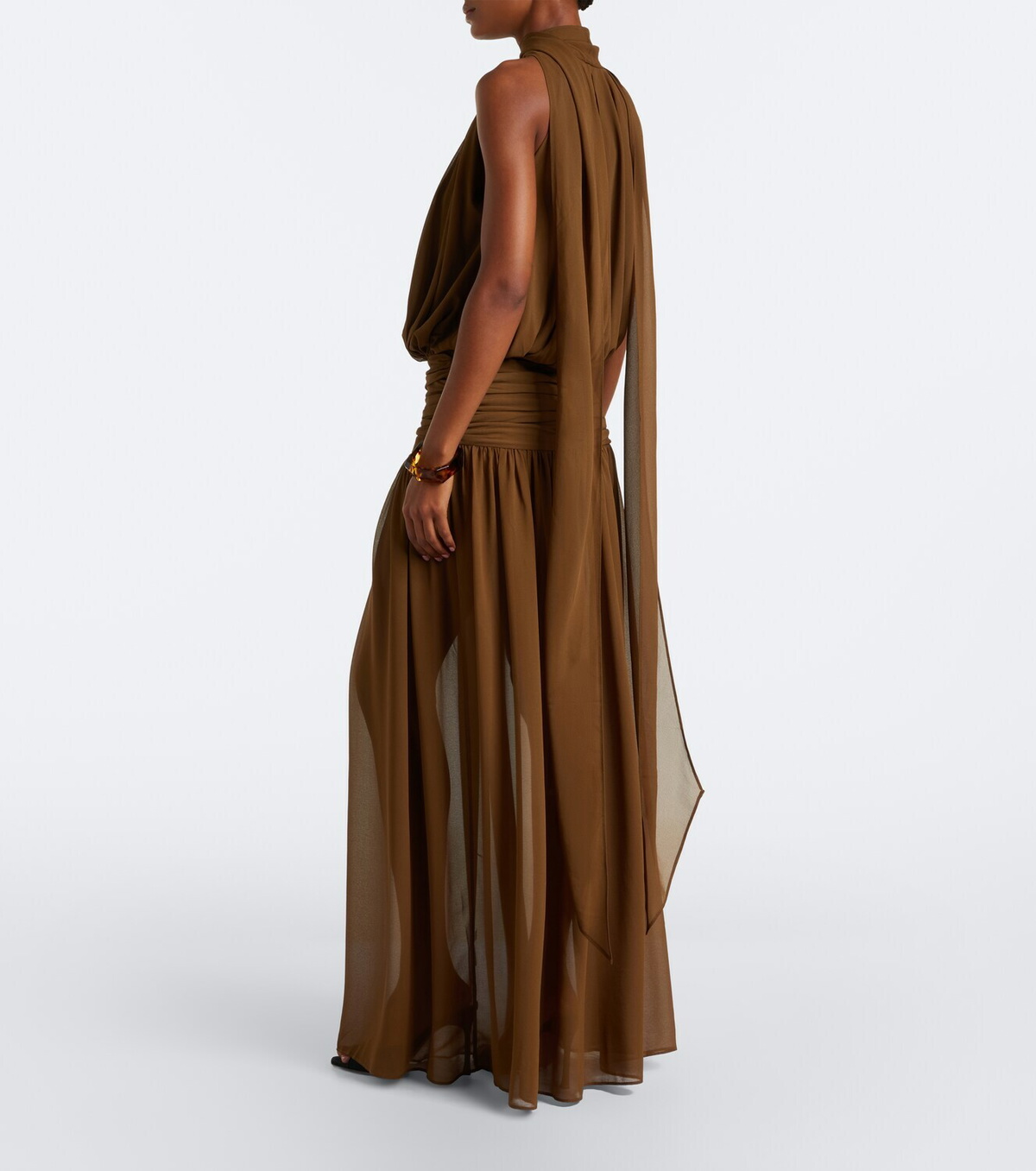 De La Vali Cruz draped chiffon maxi dress