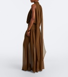 De La Vali Cruz draped chiffon maxi dress