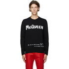 Alexander McQueen Black and White Intarsia Logo Sweater