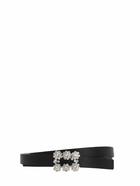 ROGER VIVIER - 1.5cm Crystal Buckle Satin Belt