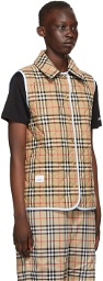 Burberry Reversible Blue & Beige Quilted Vest