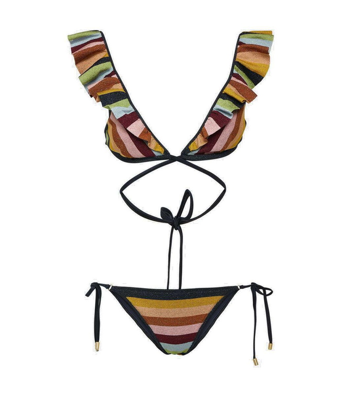 Photo: Zimmermann Alight striped metallic knit bikini