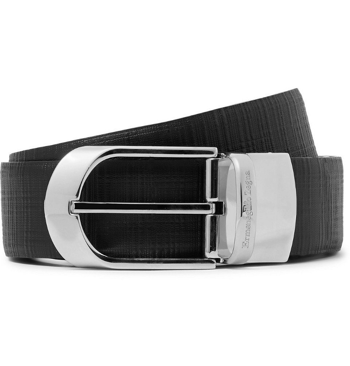 Photo: Ermenegildo Zegna - 3.5cm Black Reversible Leather Belt - Black