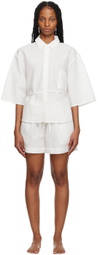 Deiji Studios White 'The Double Loop' Pyjama Set