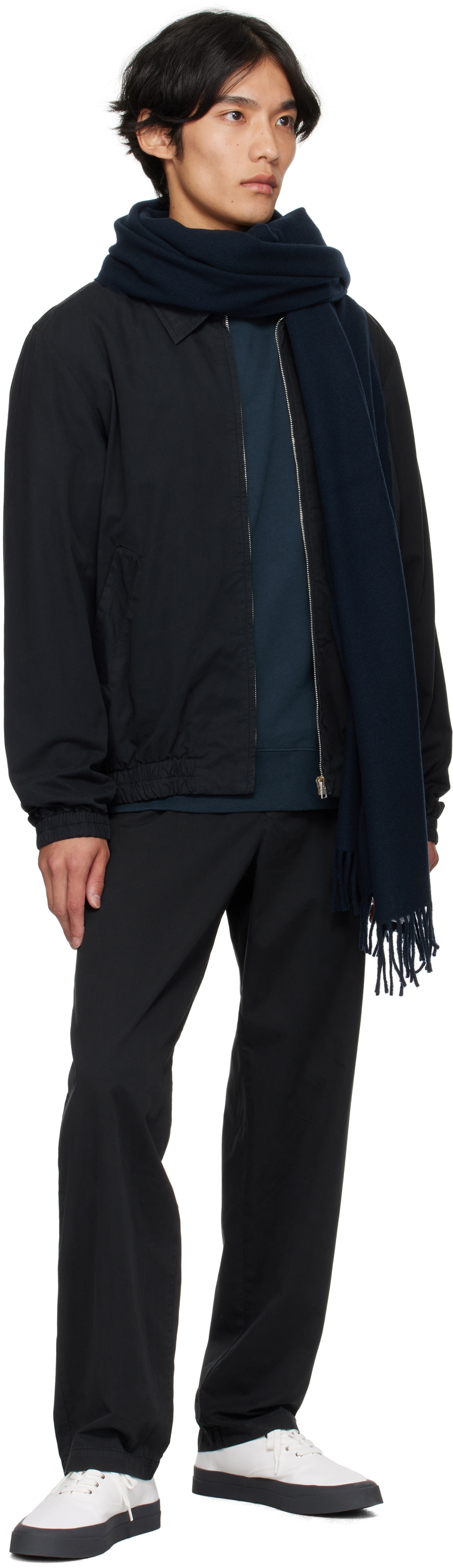 Maison Kitsuné Navy Fox Head Scarf