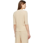 LE17SEPTEMBRE Beige Wrinkle Short Sleeve Sweater