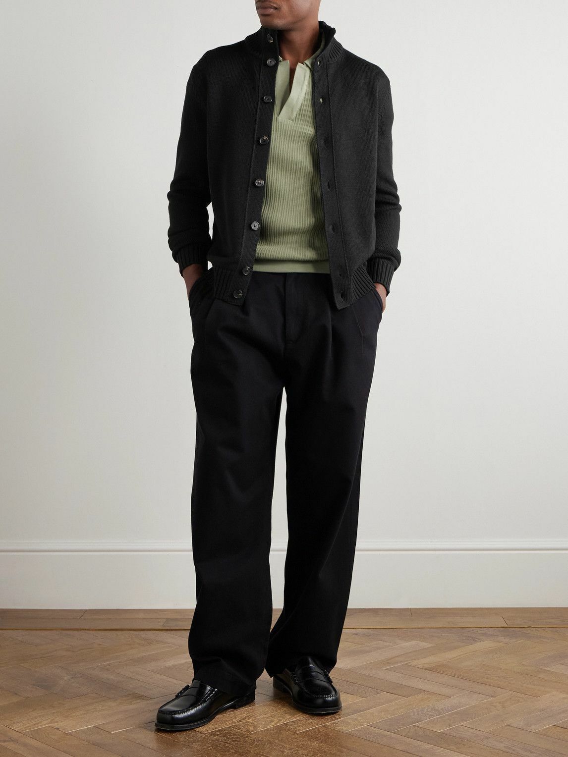 Incotex - Wool Cardigan - Black