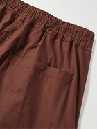 Rick Owens - Wide-Leg Cotton-Blend Drawstring Cargo Trousers - Burgundy