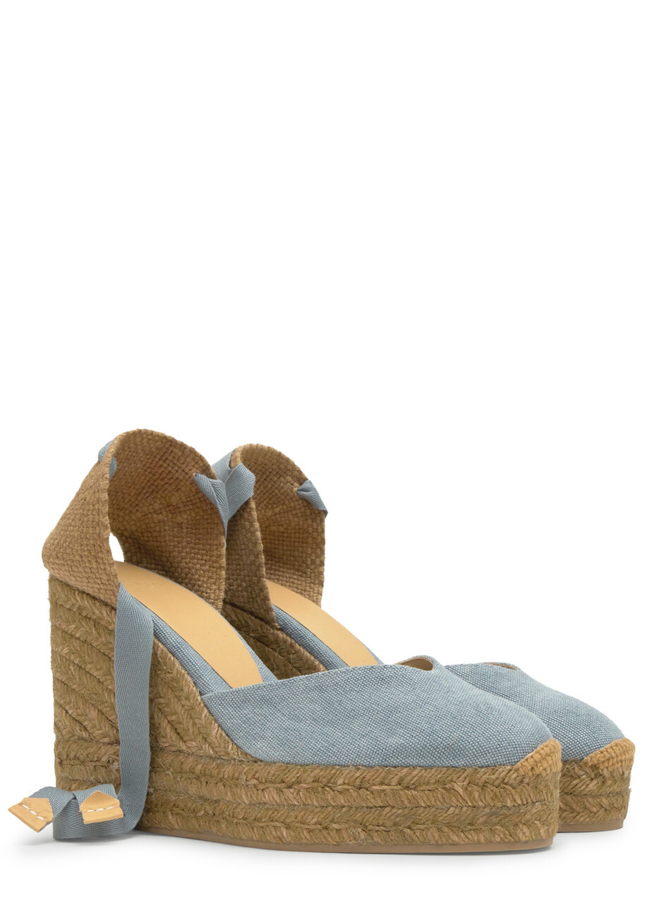 Castañer Chiara Canvas Platform Espadrilles Blue