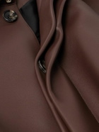 LOEWE - Belted Two-Tone Panelled Leather Coat - Black