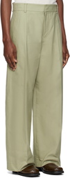 RECTO Beige Wide Fit Cotton Trousers