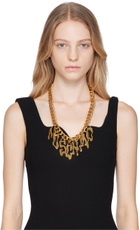 Moschino Gold Morphed Lettering Necklace