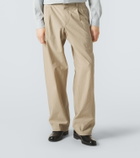 Giorgio Armani Pleated cotton-blend straight pants