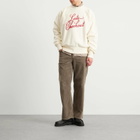 Late Checkout Men's Script Crewneck Sweatshirt in White/Red