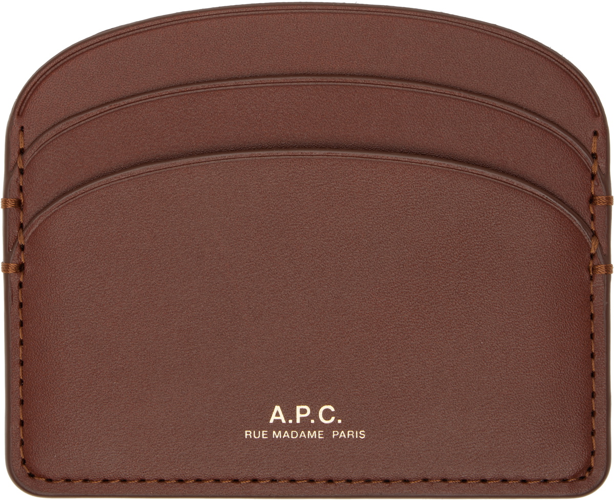 A.P.C. Brown Demi-Lune Card Holder