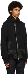 sacai Black Cotton Zip-Up Jacket