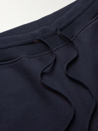 Loro Piana - Tapered Double-Faced Cotton, Silk and Cashmere-Blend Jersey Sweatpants - Blue