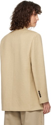 RECTO Beige Oversize Single Breasted Tweed Blazer