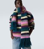 ERL Striped alpaca wool and mohair-blend scarf