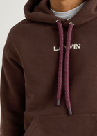 Lanvin Logo Hooded Cotton Sweatshirt Burgundy
