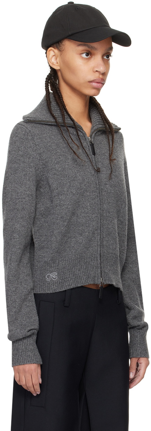 Fax Copy Express Gray Zip Sweater