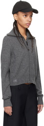 Fax Copy Express Gray Zip Sweater