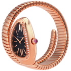 Bvlgari Serpenti Tubogas Black Opaline Dial 18k Pink Gold Quartz Ladies Watch 101815